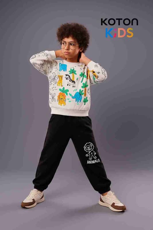 ست بلوز شلوار بچه گانه طرح باغ وحش