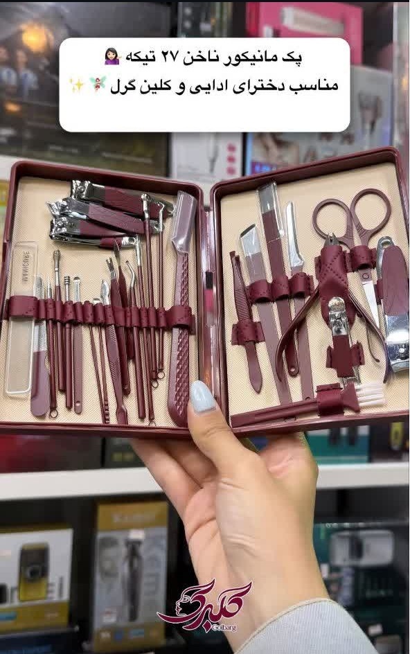 ست مانیکور و پدیکور ۲۷ تکه حرفه‌ای با کیف